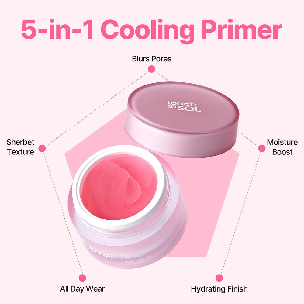 Touch in Sol Icy Sherbet Primer cooling gel helps makeup stay fresh.