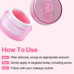 Touch in Sol Icy Sherbet Primer hydrates skin with cocoa and peony extracts.