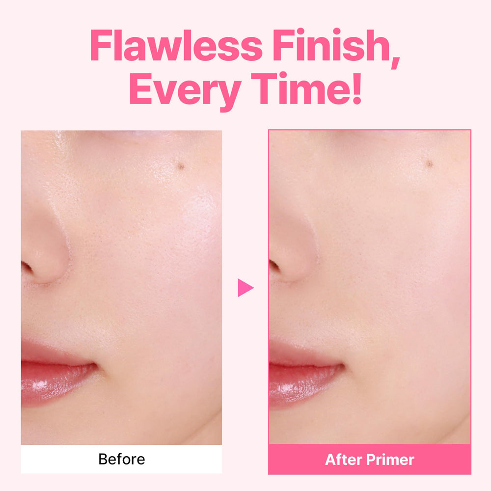 Close-up of pores blurred by Touch in Sol Icy Sherbet Primer.