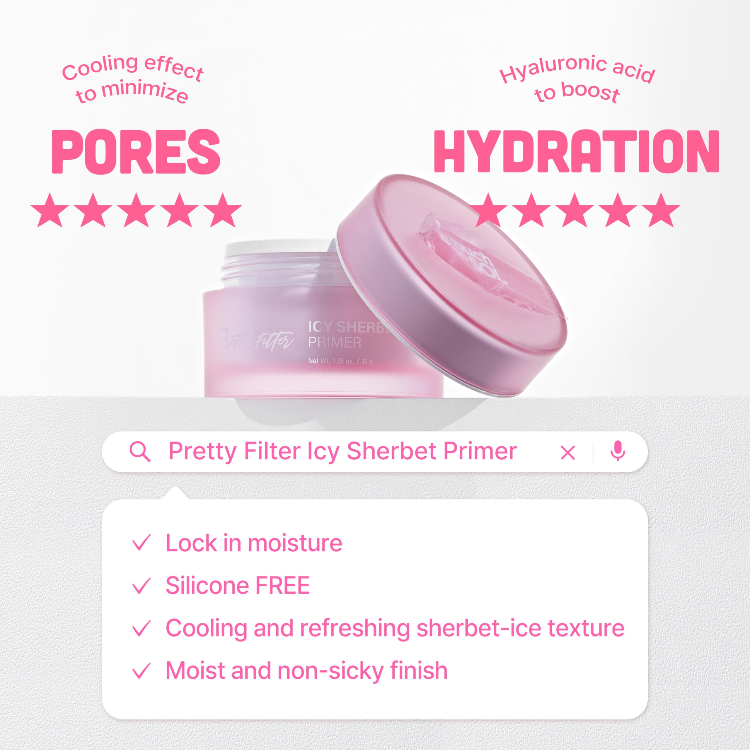 Touch in Sol Icy Sherbet Primer pump enables easy, controlled makeup application.