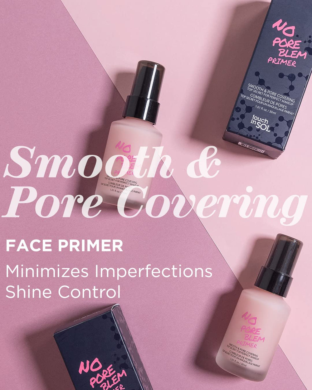 Touch in Sol No Pore Blem Primer packaging two pack