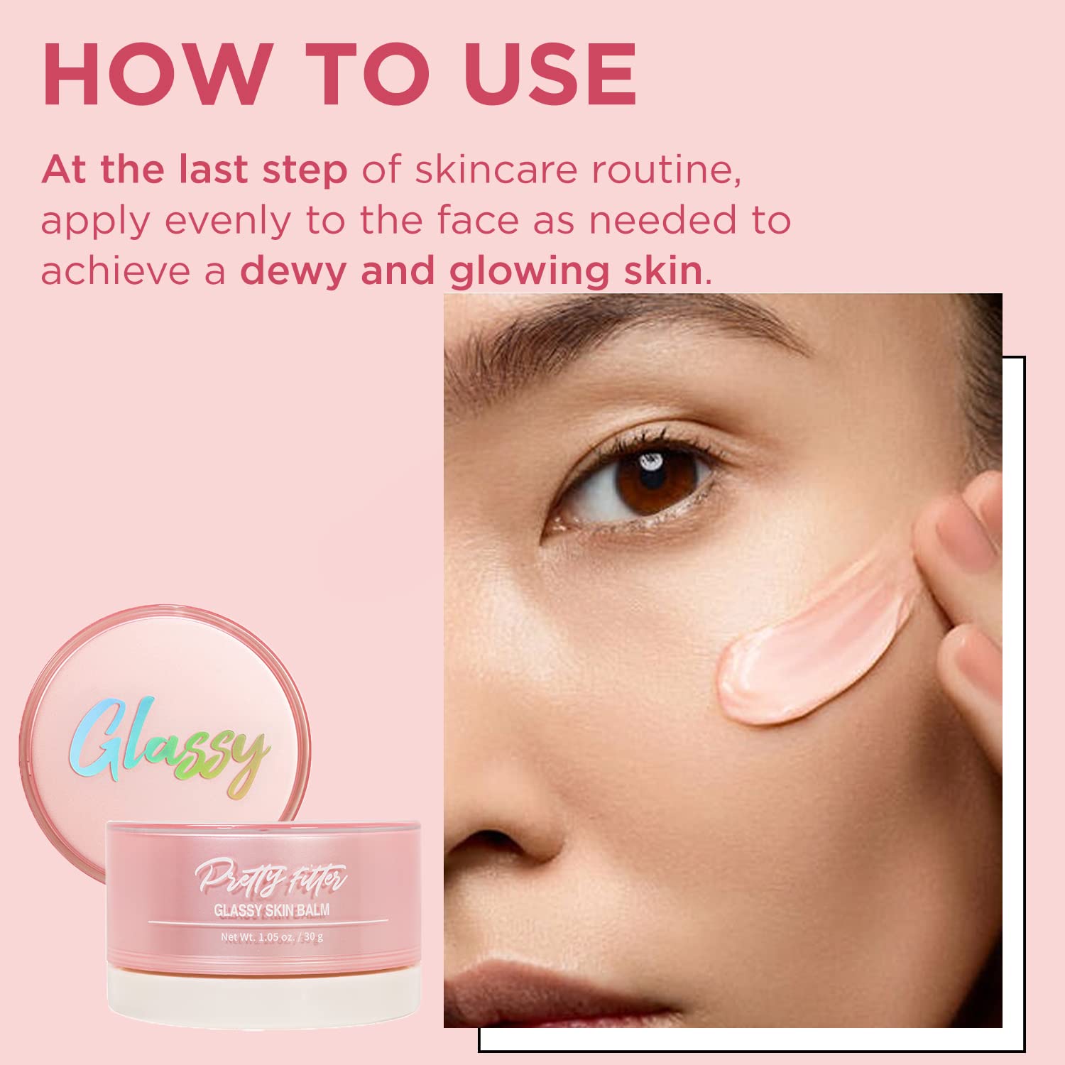 Radiant glow from Touch in Sol Pretty Filter Balm beneath makeup.