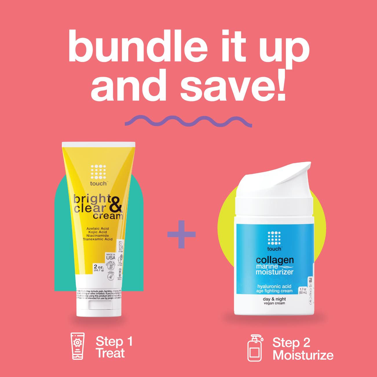 TOUCH Radiance Cream fragrance-free packaging supports sensitive skin and clean routine.