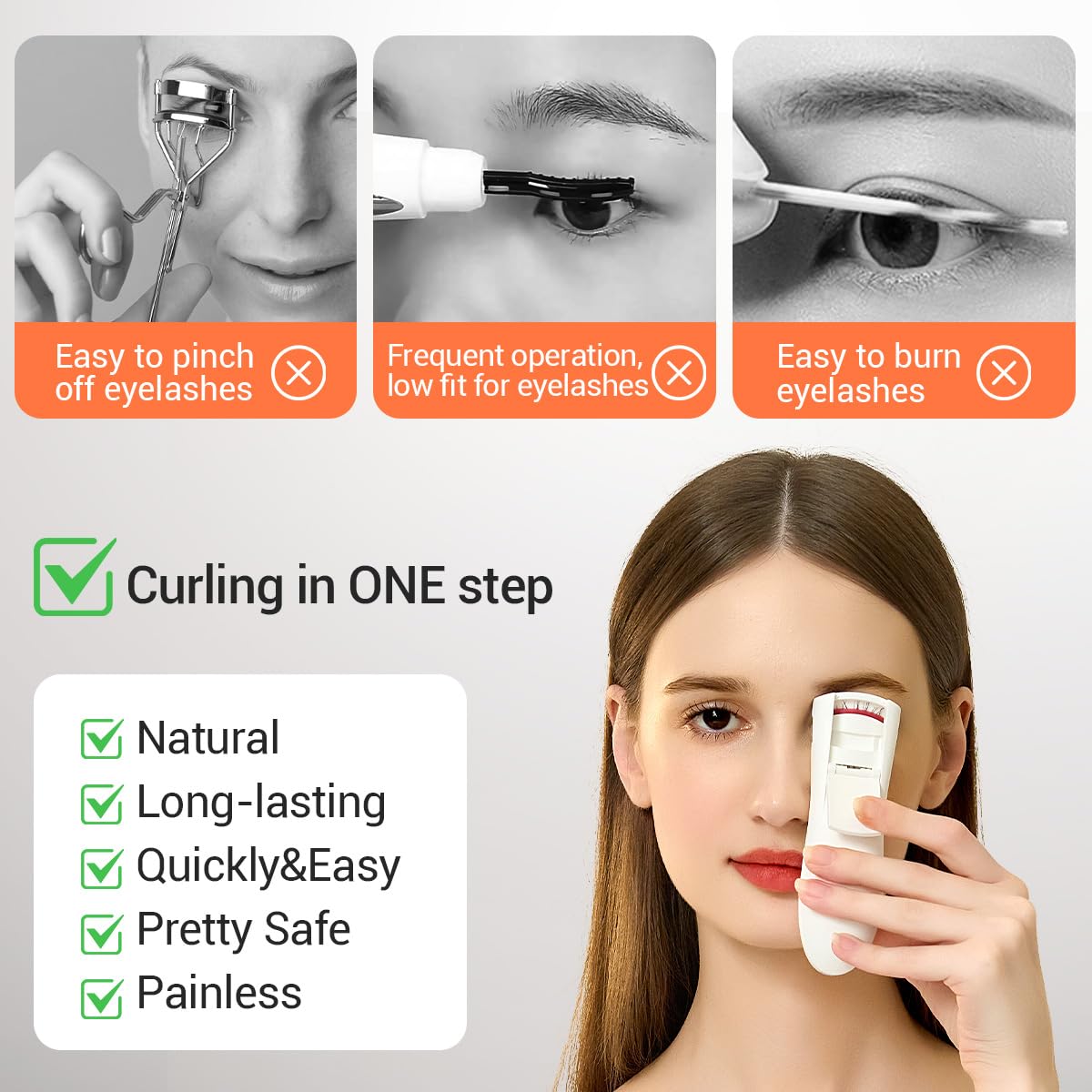 TOUCHBeauty heated eyelash curler silicone pad provides safe, comfortable curling