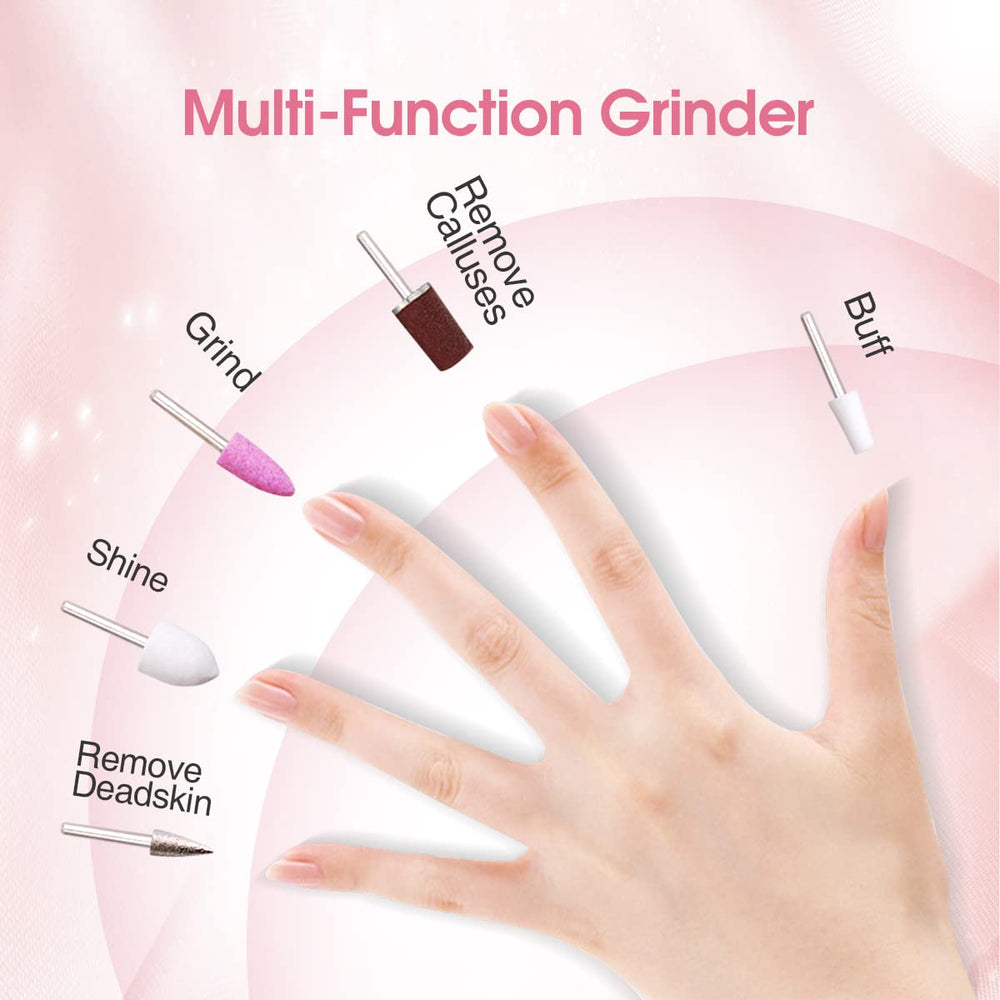 TOUCHBeauty 5pc nail bits set for shaping, trimming, and polishing nails.