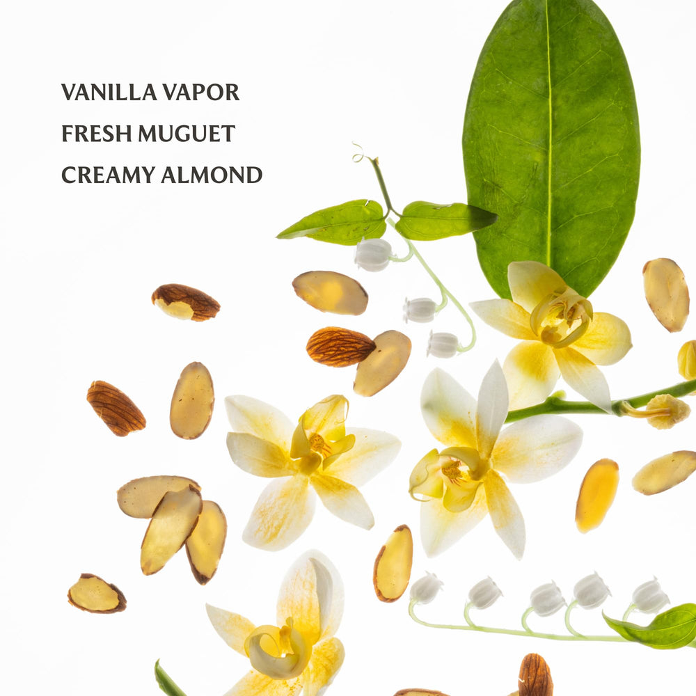 Touchland Vanilla Velvet fragrance mist hydrates skin and hair while scenting.