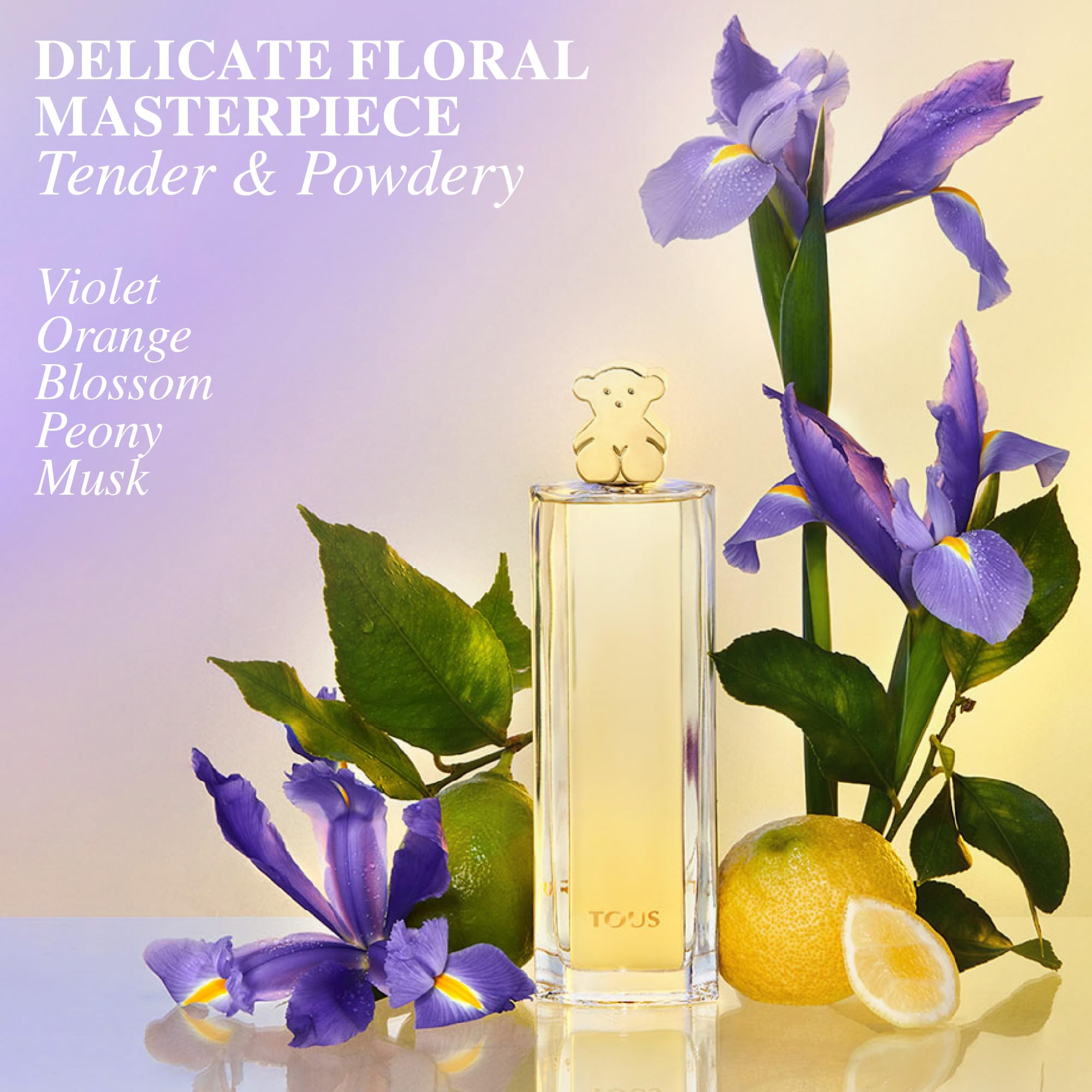 TOUS fragrance bottle emphasizes orange blossom for a bright mood