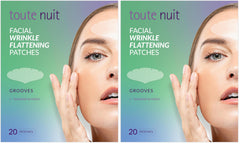 Toute Nuit Wrinkle Patches grooves for forehead provide wide coverage to smooth lines overnight.