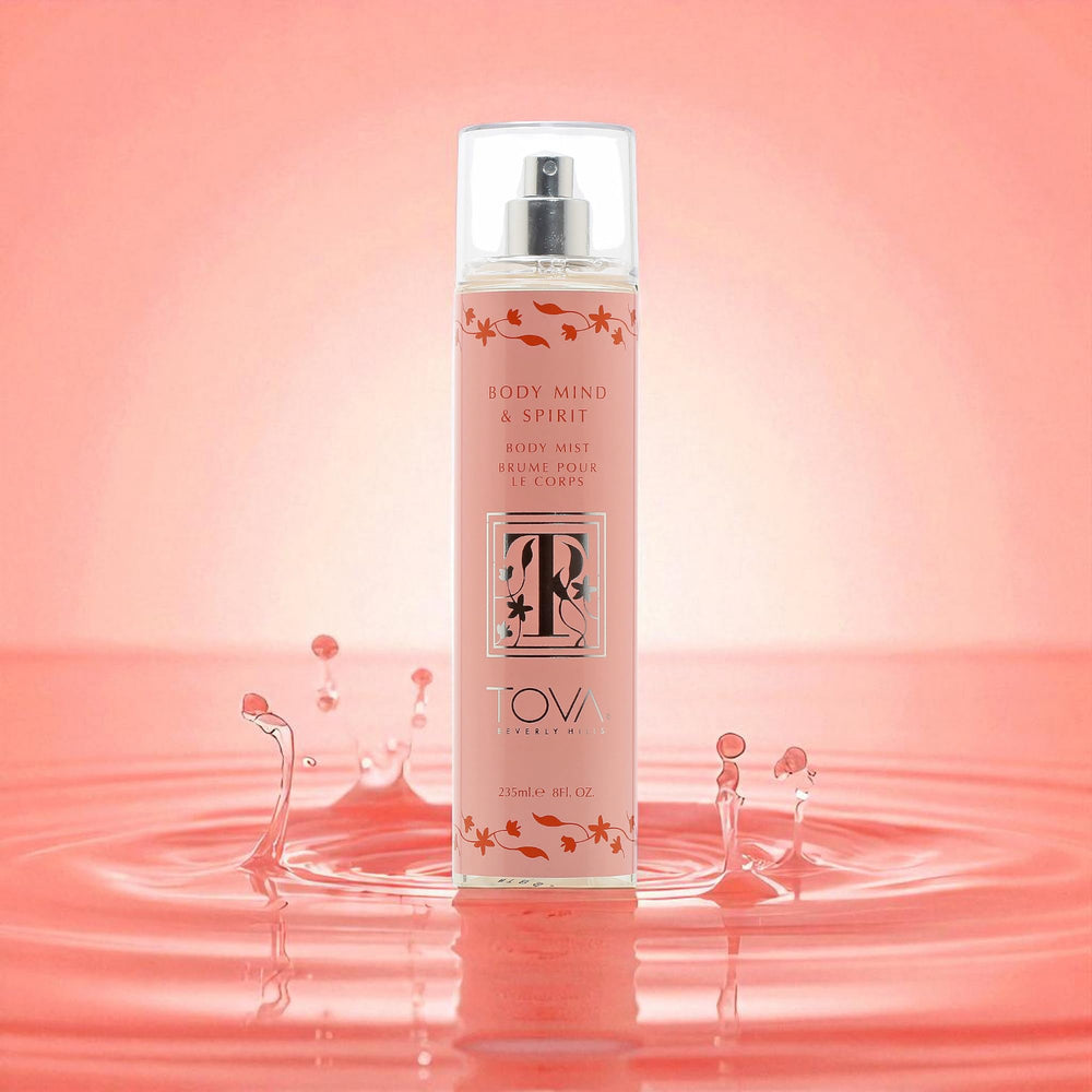 Tova Body Mind & Spirit close-up notes of Osmanthus and Apricot for a vibrant mood