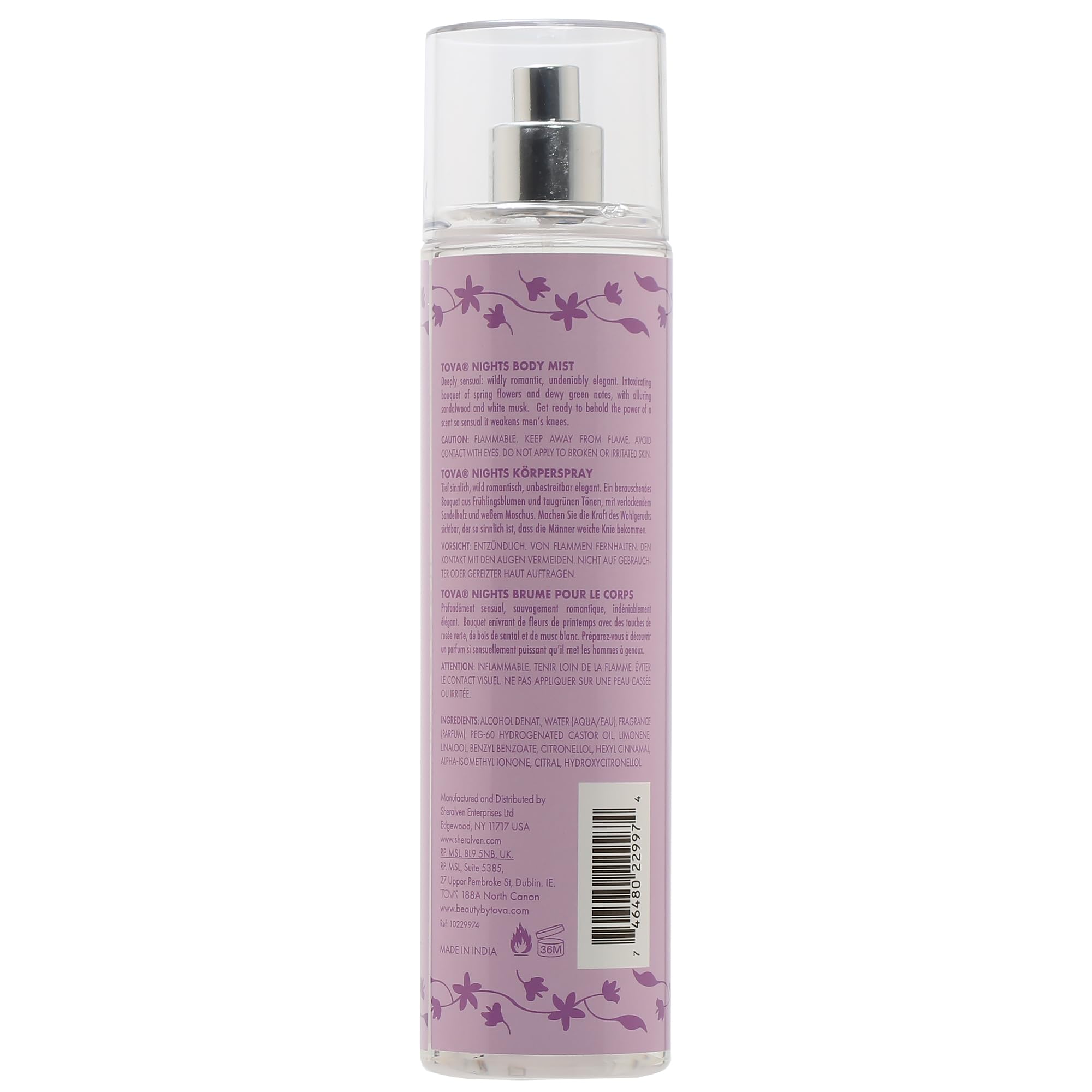TOVA Nights spray action, easy application for a long-lasting night out scent.