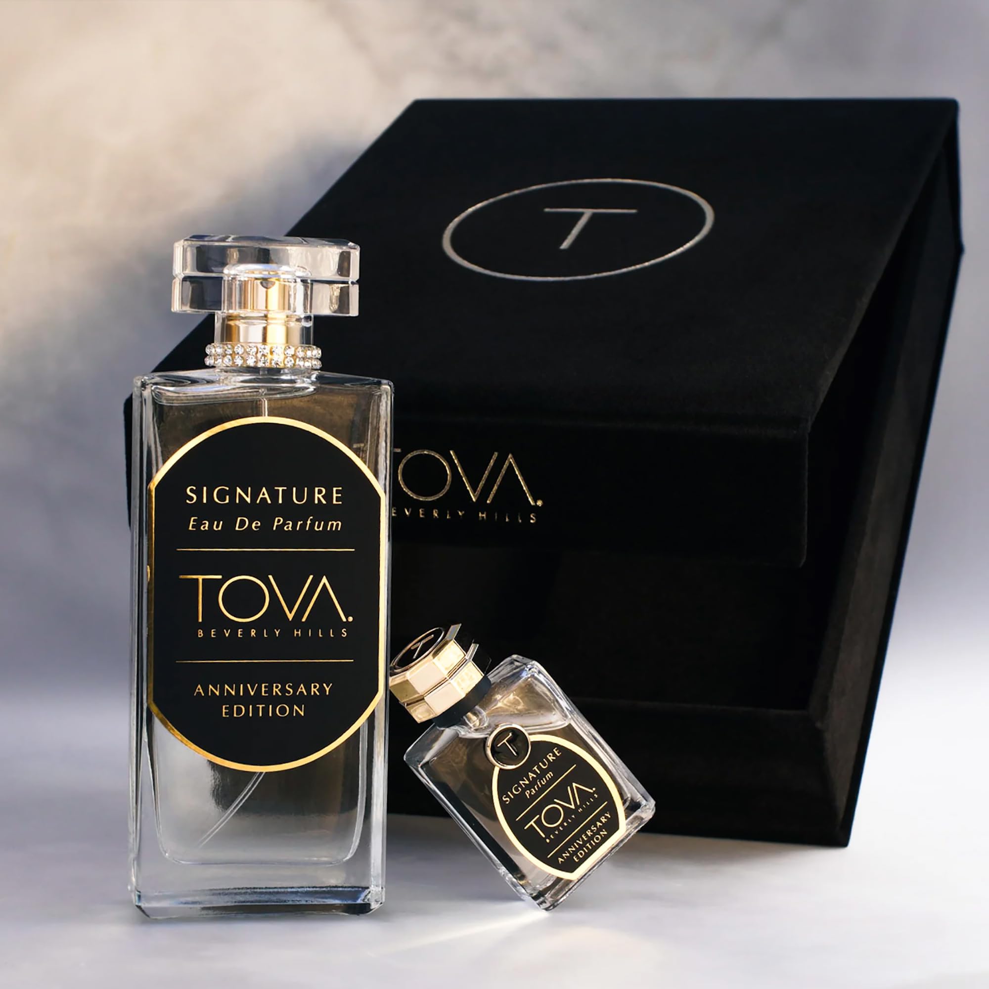 Tova Signature Anniversary packaging closeup highlights premium presentation for gifting.