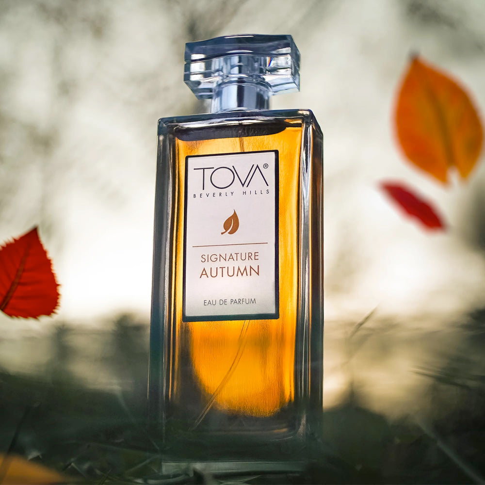 Tova Signature Autumn packaging, sleek USA-made presentation with cruelty-free assurance.