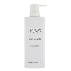 Tova Signature Body Cleanse pump bottle for easy dispensing and daily refreshing showers.