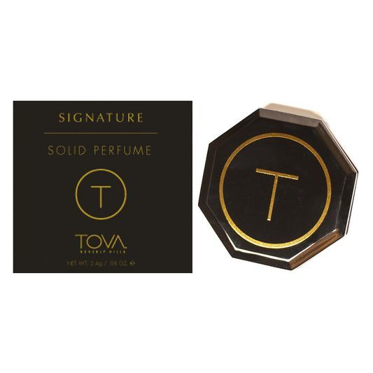TOVA Signature Solid Perfume Compact close-up, sleek on-the-go fragrance for instant scent touch-ups.