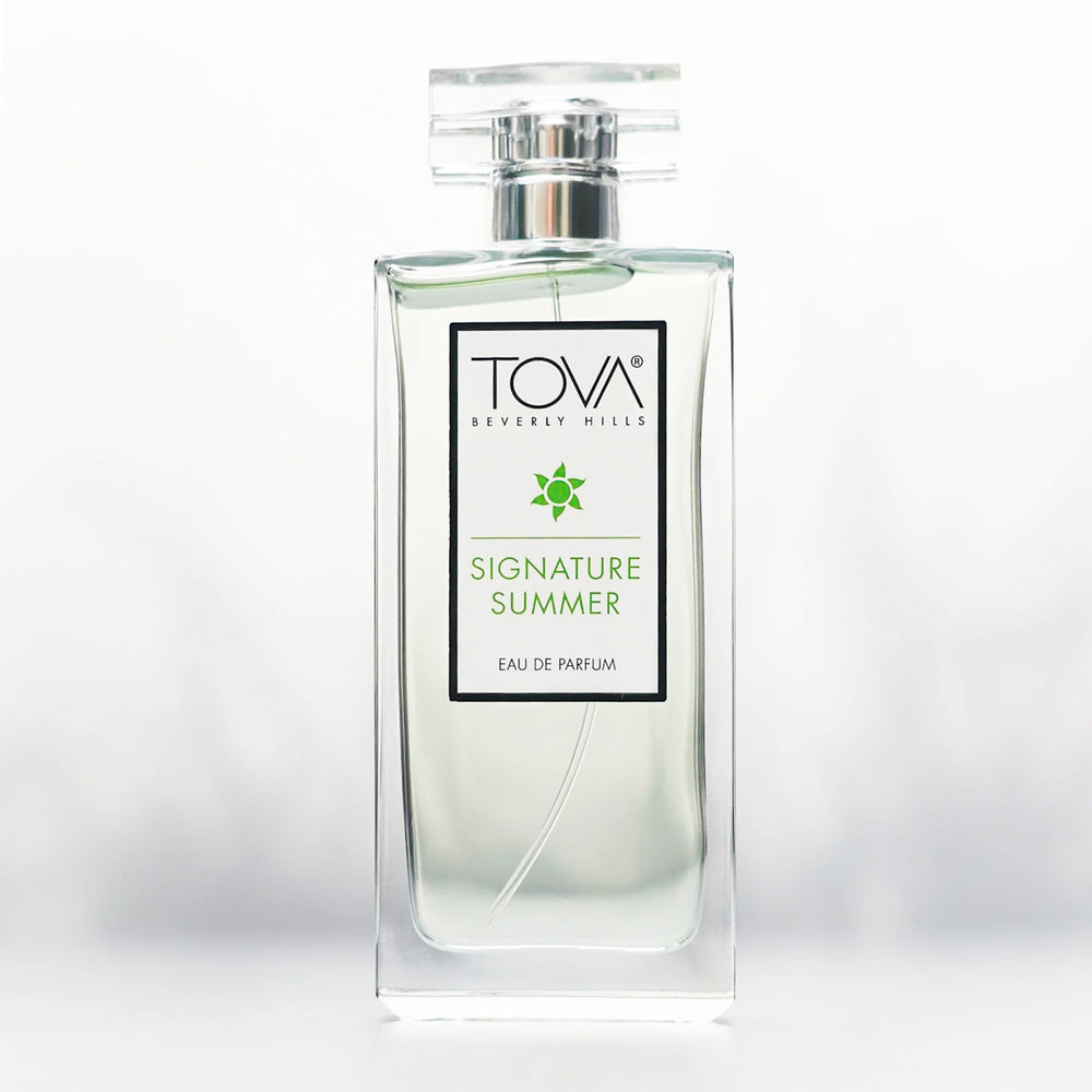 Tova Signature Summer packaging with logo for a luxury fragrance experience