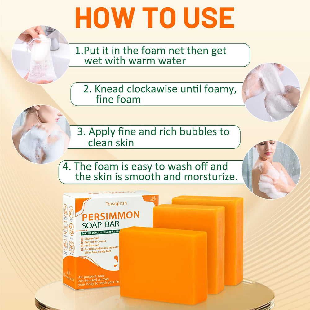 tovaginsh persimmon soap gift set: mild, hydrating formula with balanced pH.