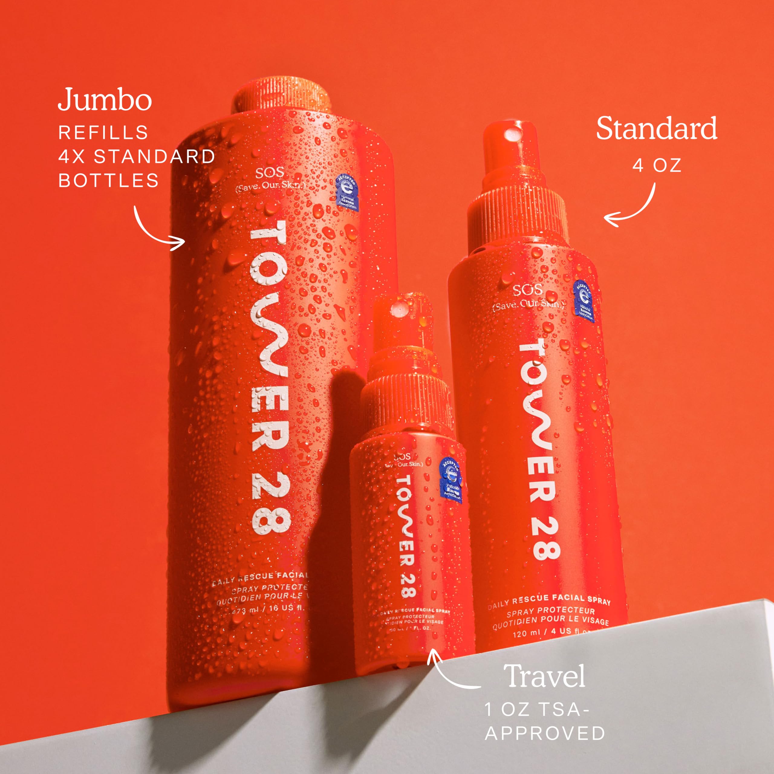Tower 28 Jumbo SOS Recovery Face Cream jar cap detail emphasizes premium packaging.