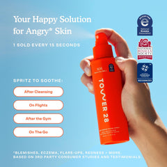 Tower 28 Jumbo SOS Recovery Face Cream swirling texture on skin demonstrates fast absorption.