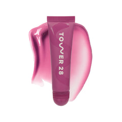 Tower 28 LipSoftie Confetti Cake tinted balm in a tube delivers hydration with a sheer non-sticky finish.