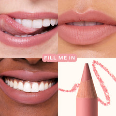 Tower 28 OneLiner creamy formula shown for smooth, non-drying lip definition.