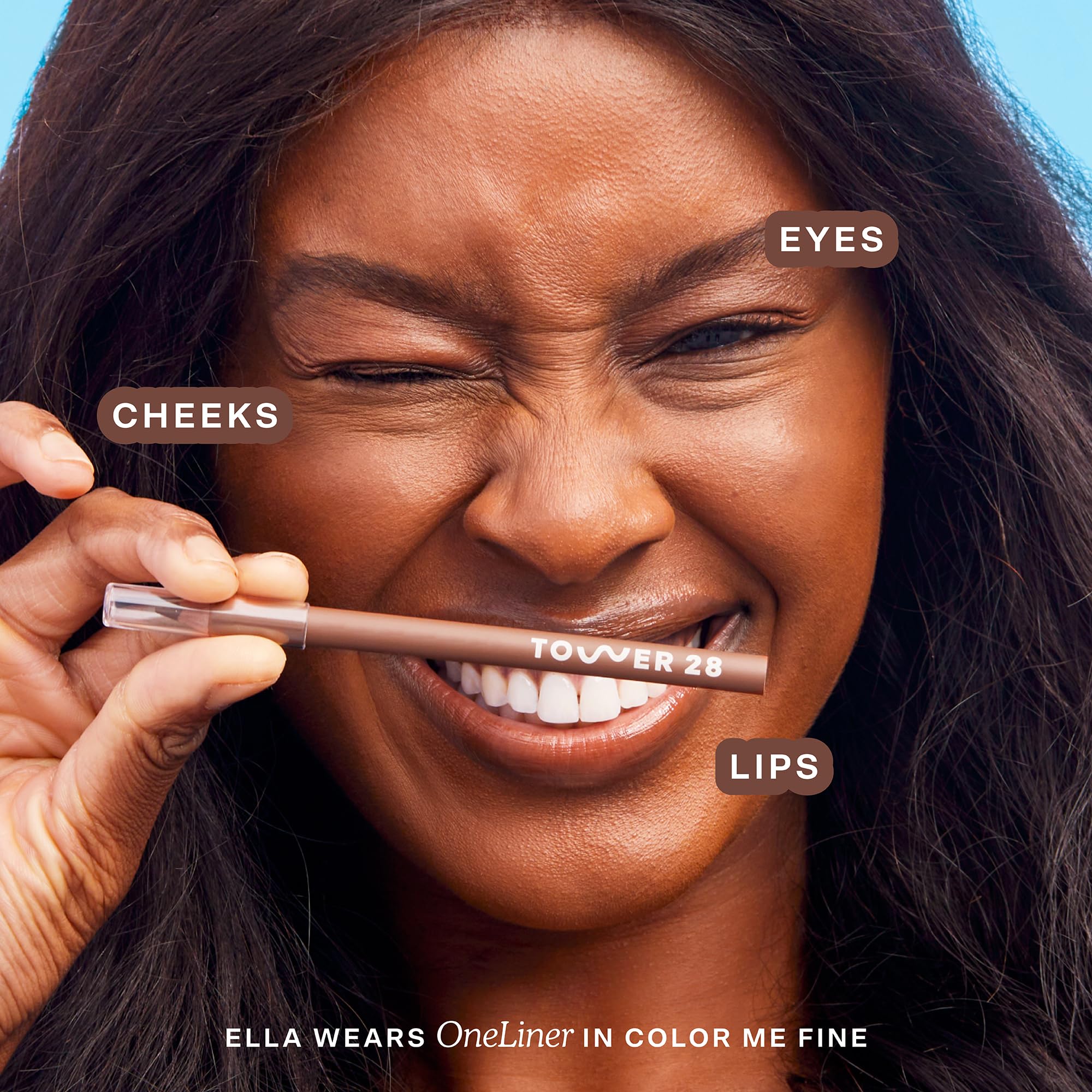 Tower 28 OneLiner creamy formula close-up shows a gentle, moisturizing glide