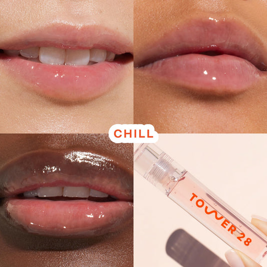 Tower 28 ShineOn applicator ready for an effortless swipe on lips.