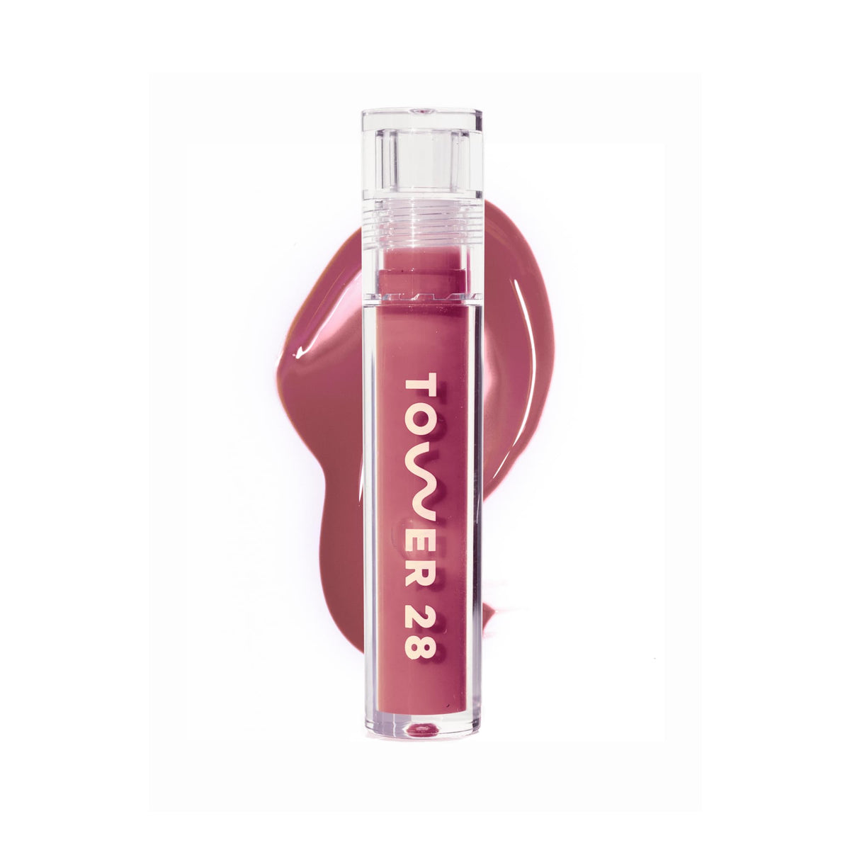 Tower 28 ShineOn Lip Jelly applying balm-like texture with hydrating shine