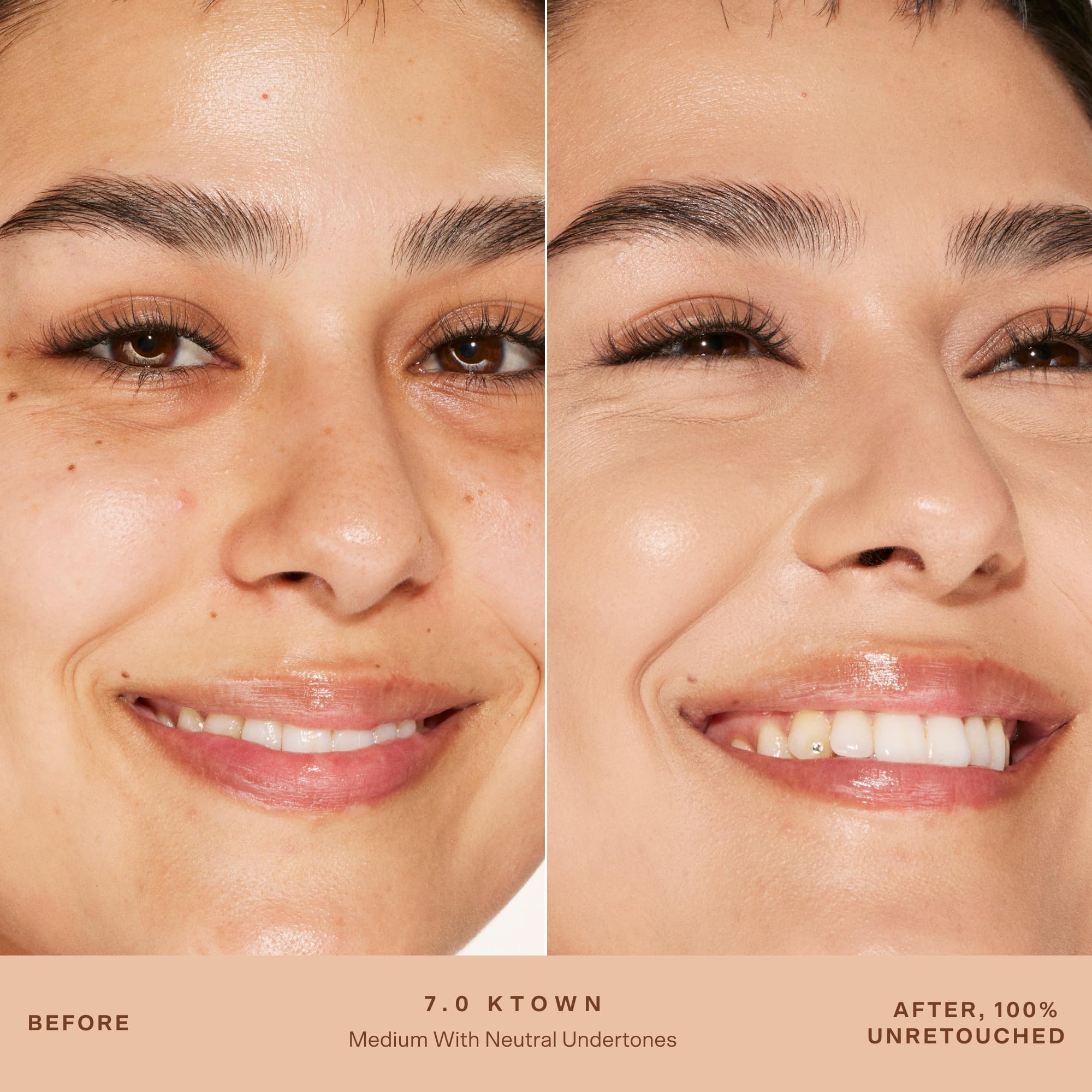 Applying Tower 28 Swipe Serum Concealer for under-eye coverage