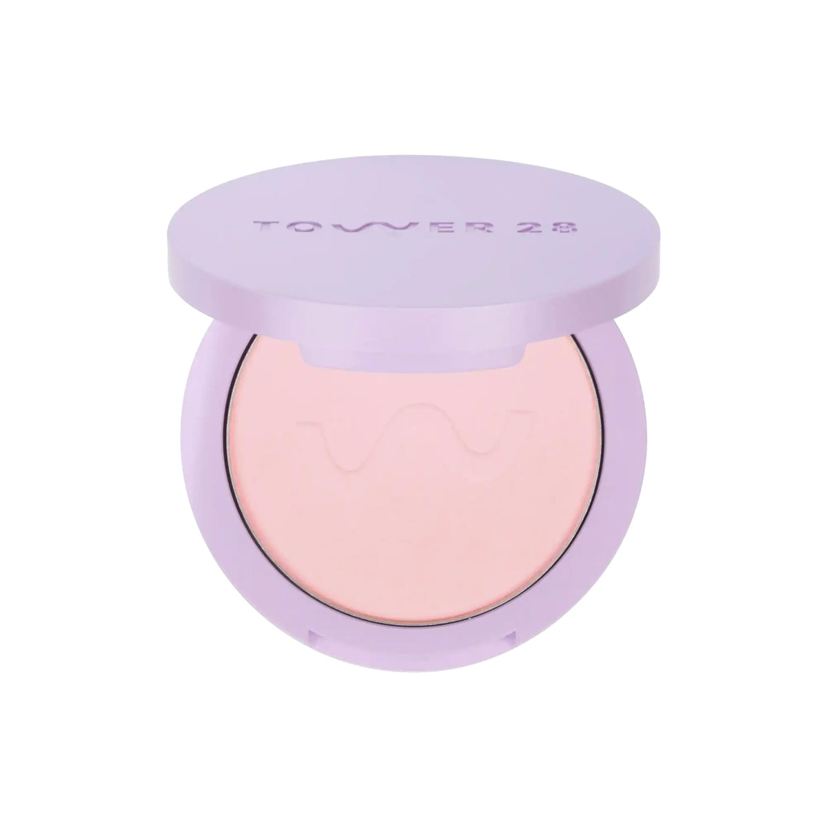 Tower28 GetSet pink setting powder bottle showing a lightweight, long-lasting finish.