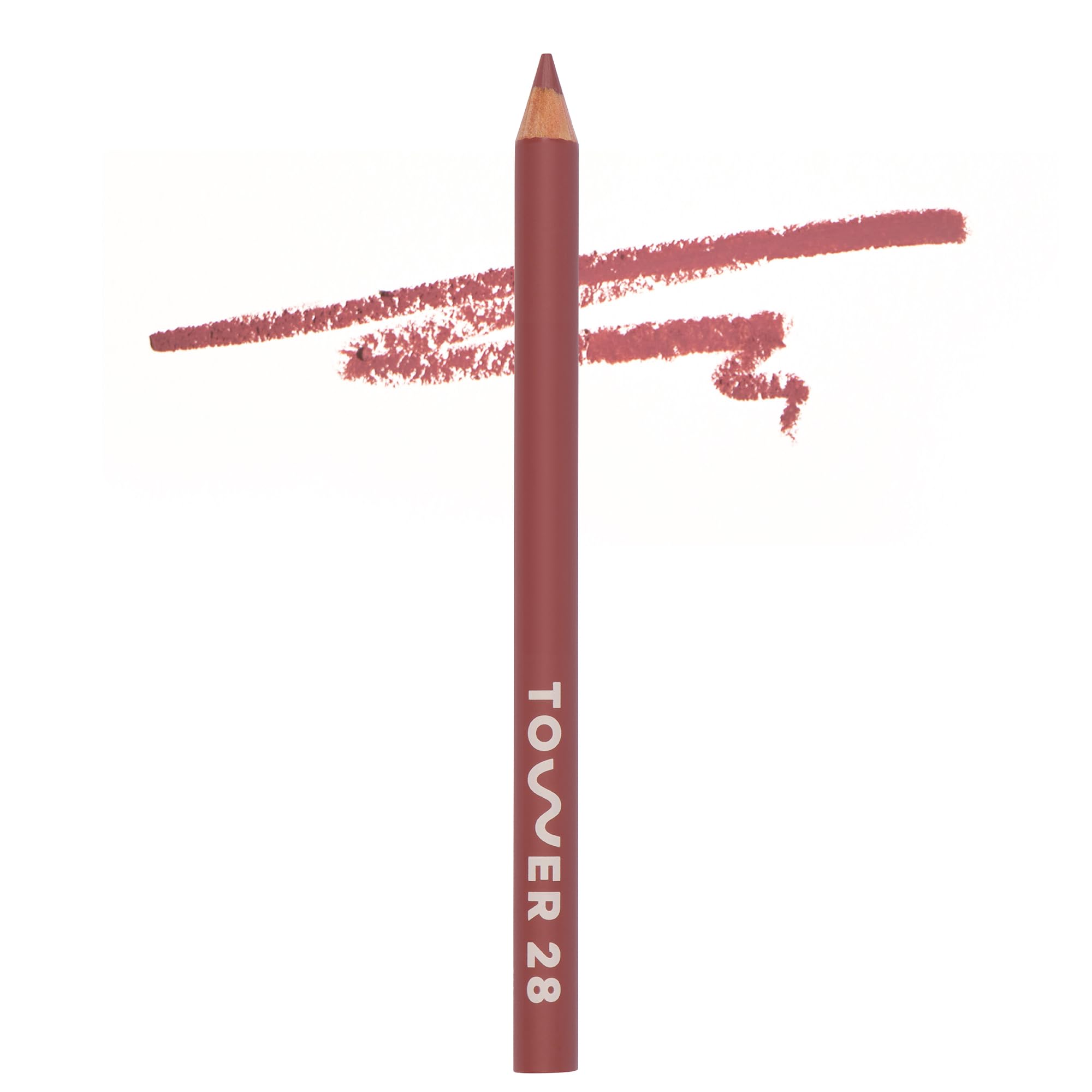 Tower 28 OneLiner lip pencil closeup for precise definition and smooth glide.