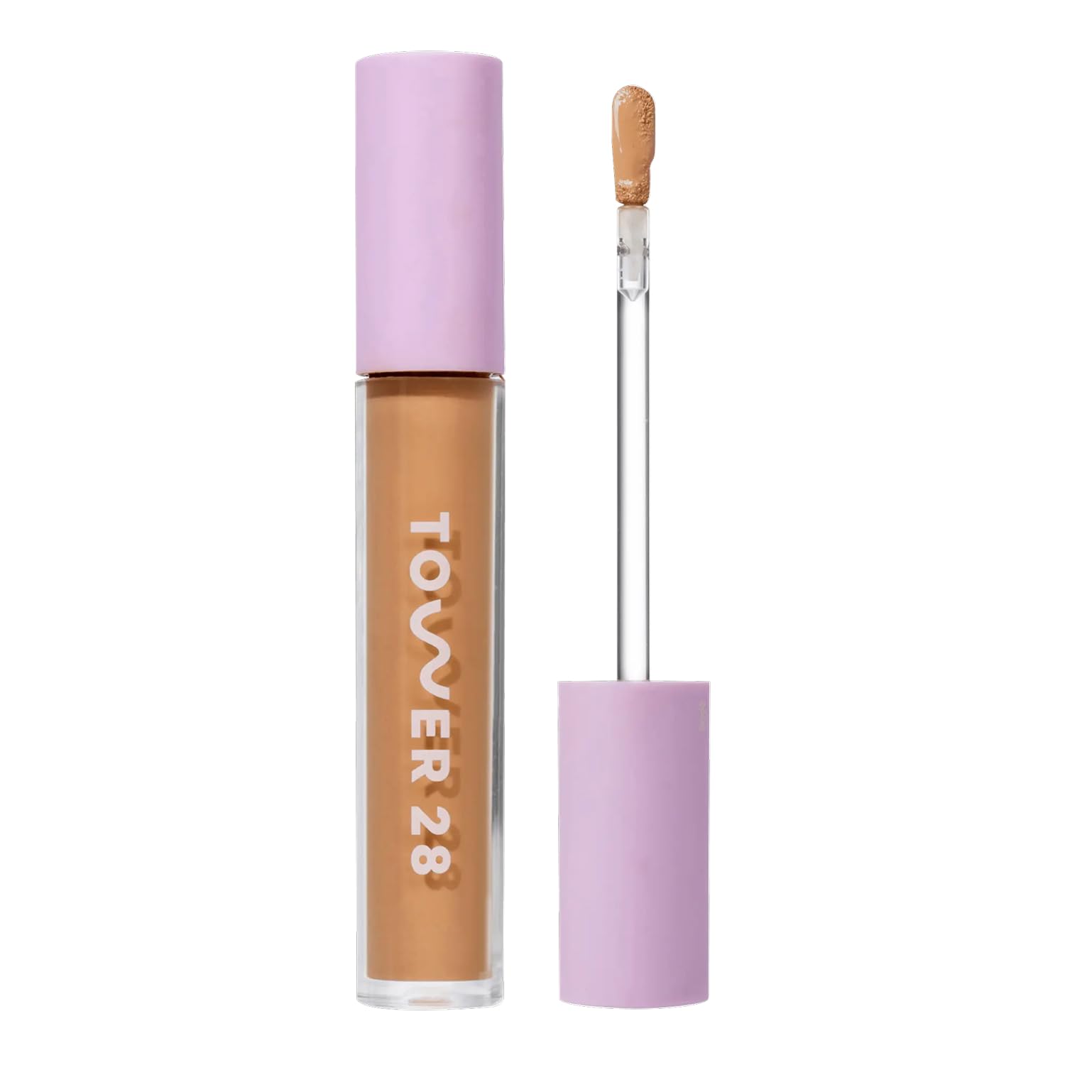Tower 28 Swipe Serum Concealer application shows smooth glide for hydrated coverage.