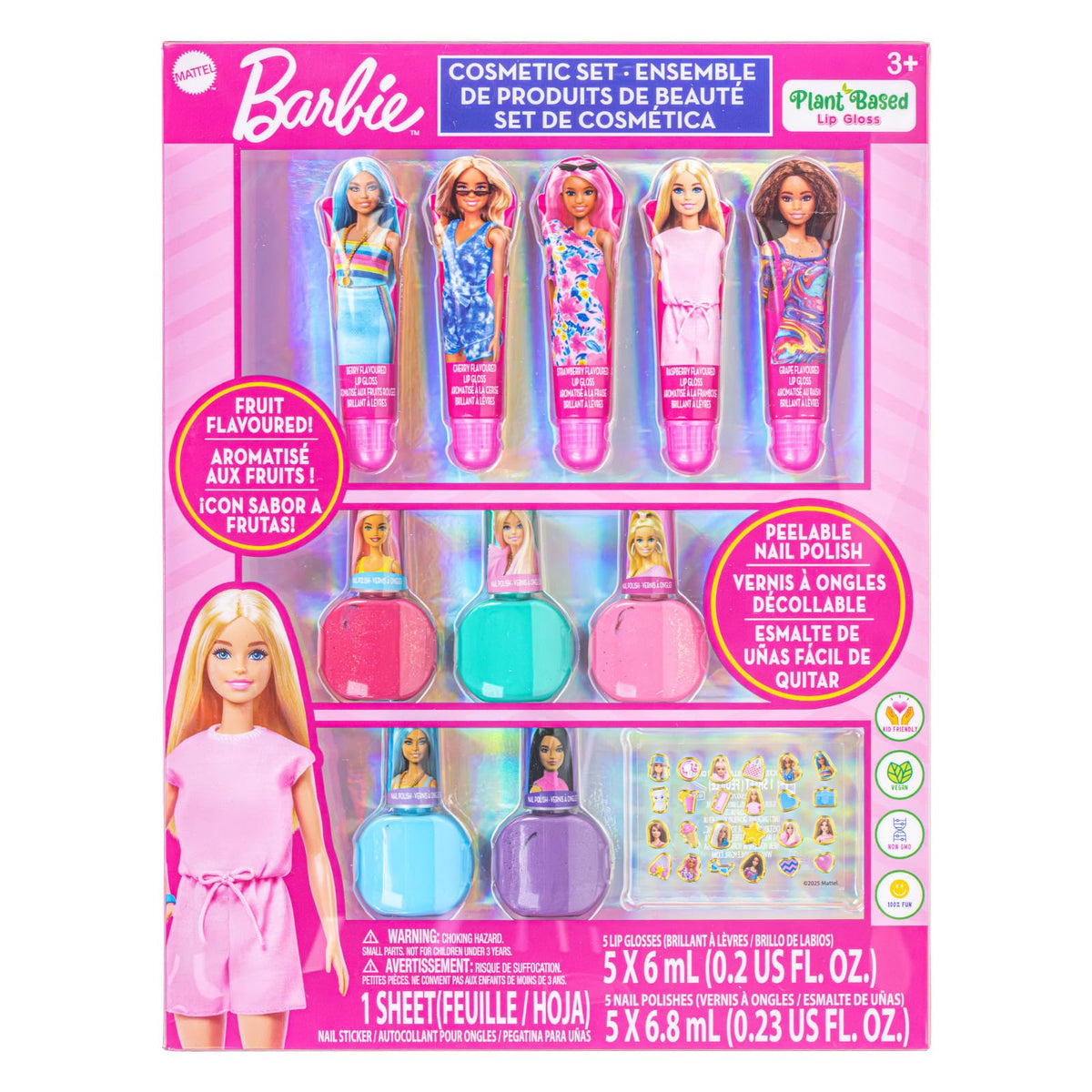 Townley Girl Barbie lip gloss set for playful lip gloss moments and dress-up fun