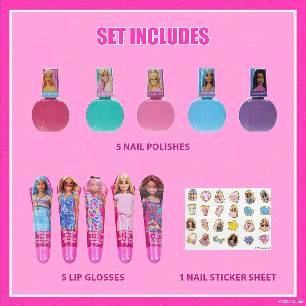 Townley Girl Barbie peelable nail polish set for easy removal after play