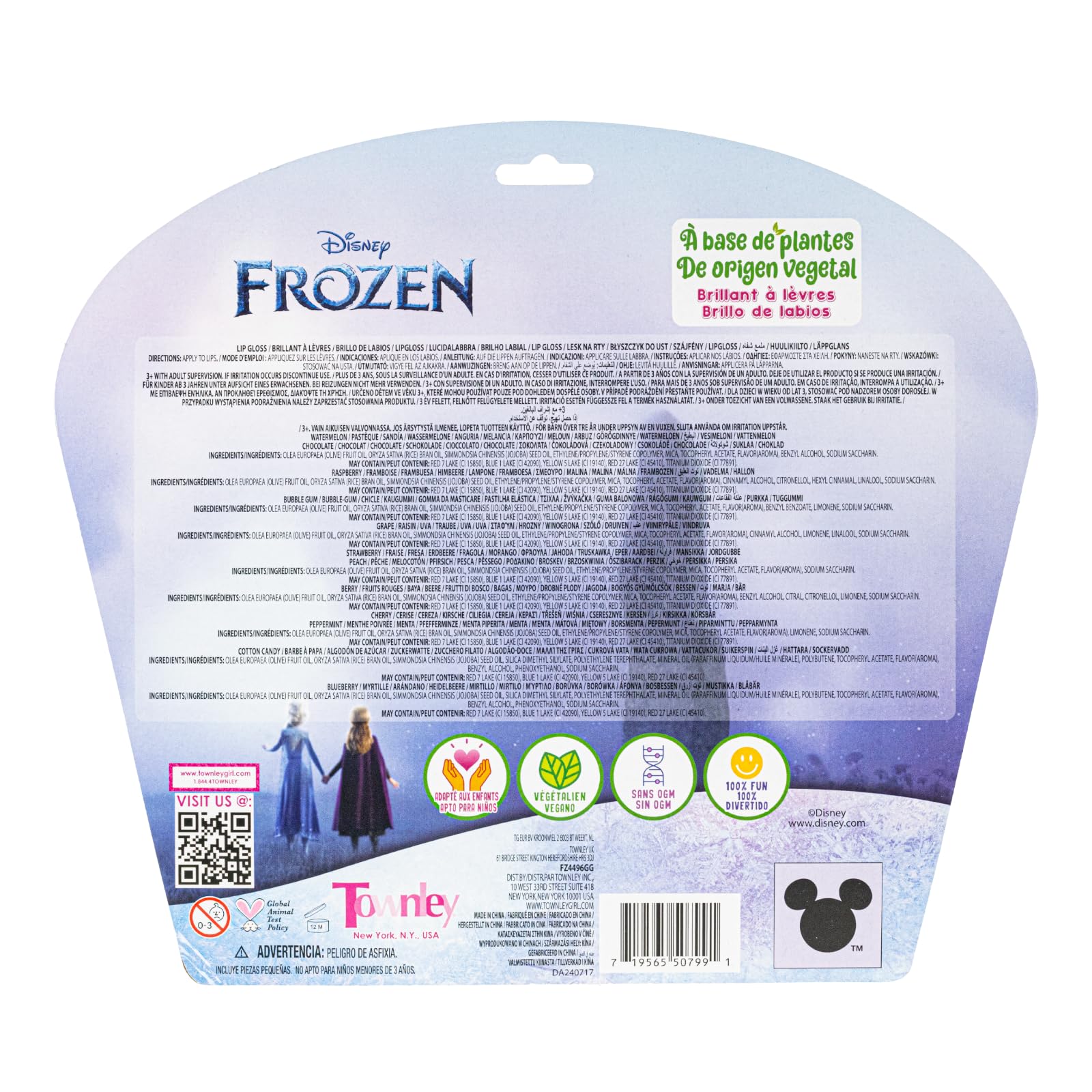 Townley Girl Disney Frozen duo pack ages 3 plus, gentle formula for beginners.