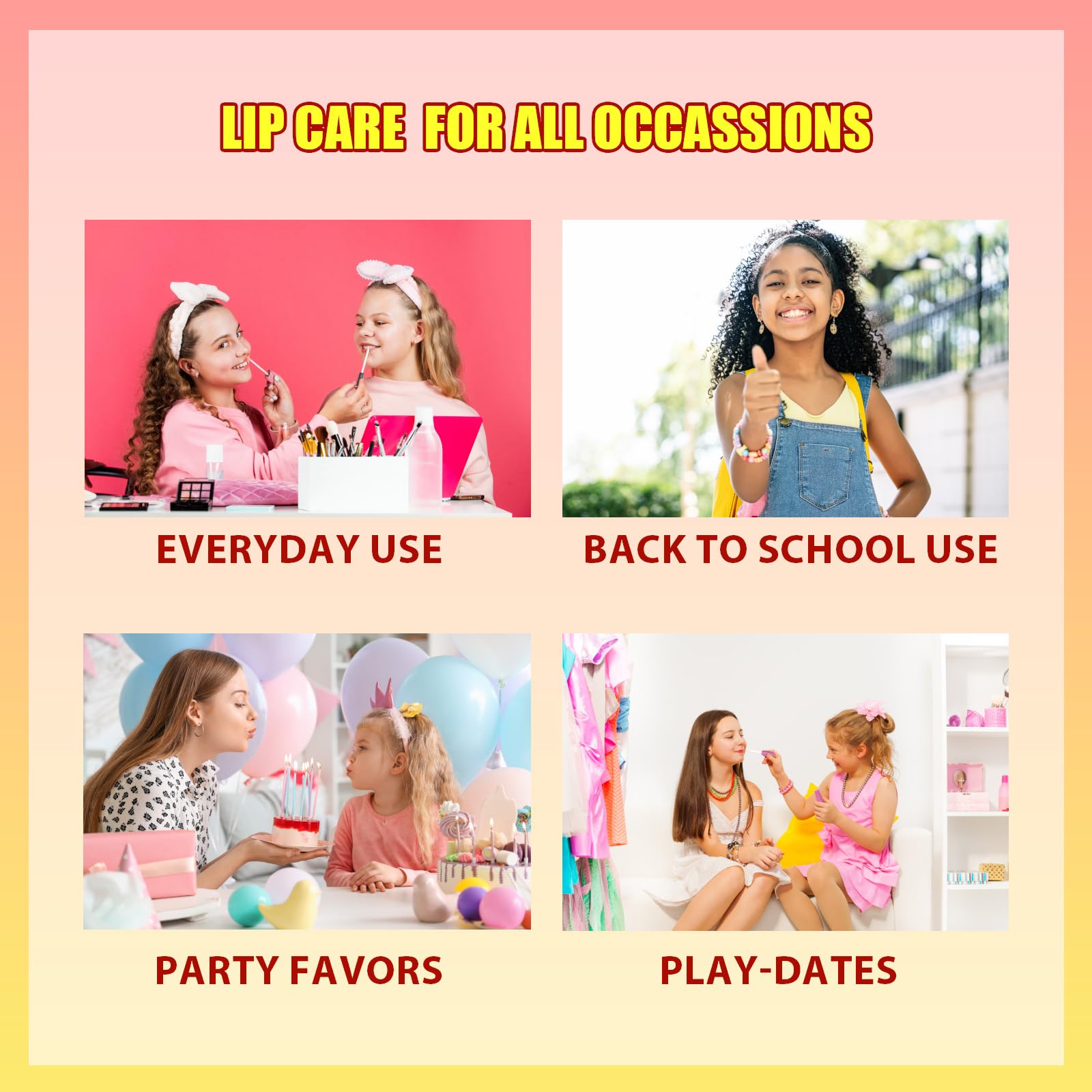 Townley Girl grape-flavor lip balm with 3D topper for bold scent