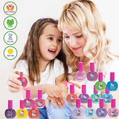 Townley Girl Hello Kitty neon pink glitter polish adds sparkle for fun nail art.