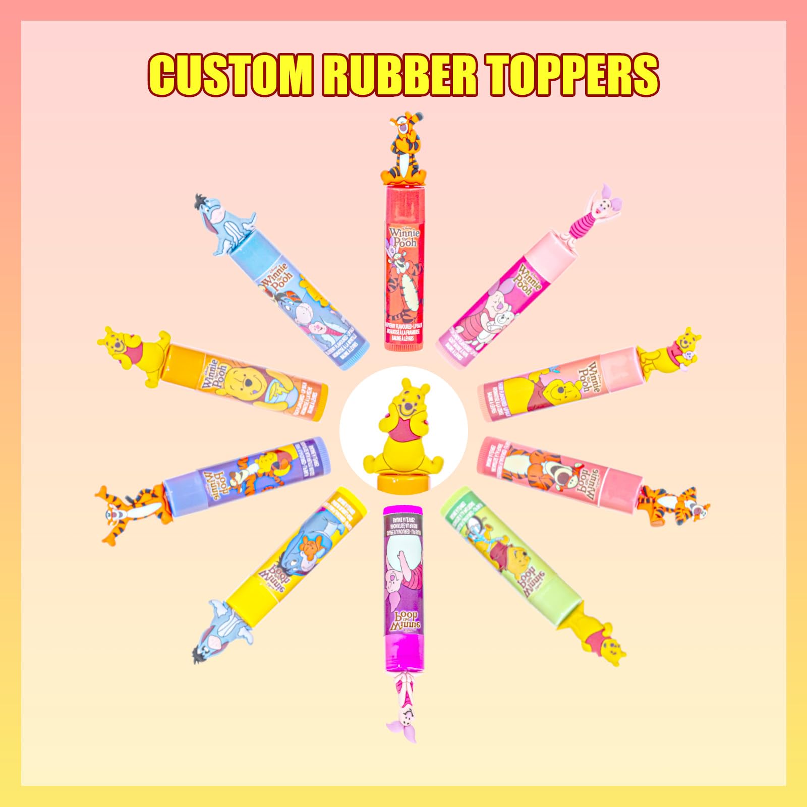 Townley Girl Piglet lip balm with 3D topper for kid-friendly care