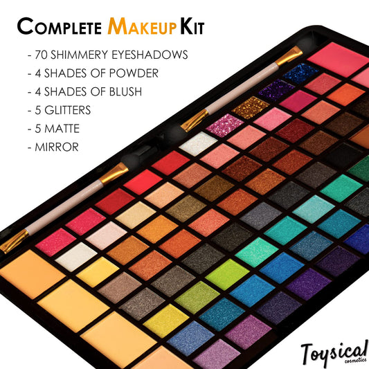 Toysical 88-color eyeshadow palette swatches for versatile looks.