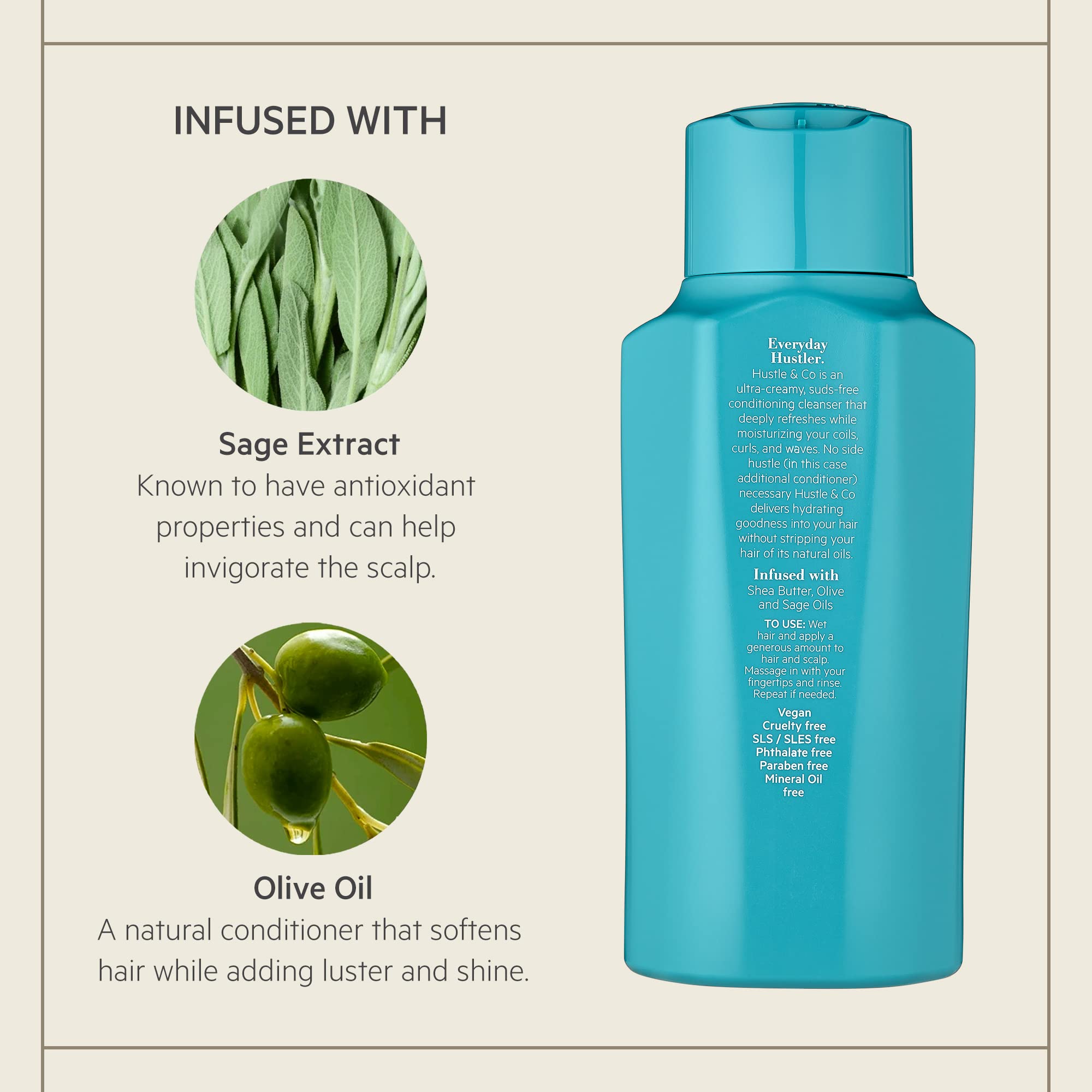 TPH by Taraji Hustle & Co Hydrating Co-Wash with shea butter softens dry coils