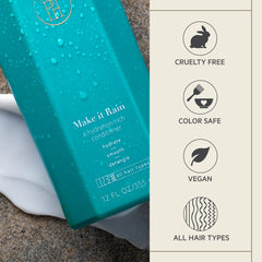 TPH by Taraji Make It Rain Hydrating Conditioner label highlights moisture benefits