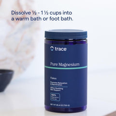 Trace Minerals Magnesium Flakes dissolve quickly for easy bath preparation.