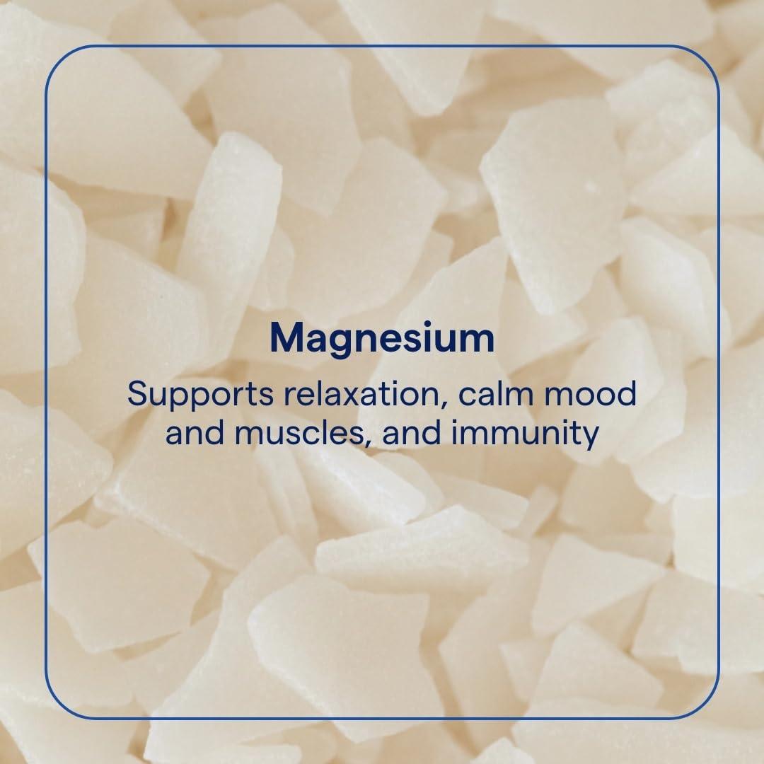 Trace Minerals Magnesium Flakes promote softer, nourished skin after a gentle soak.