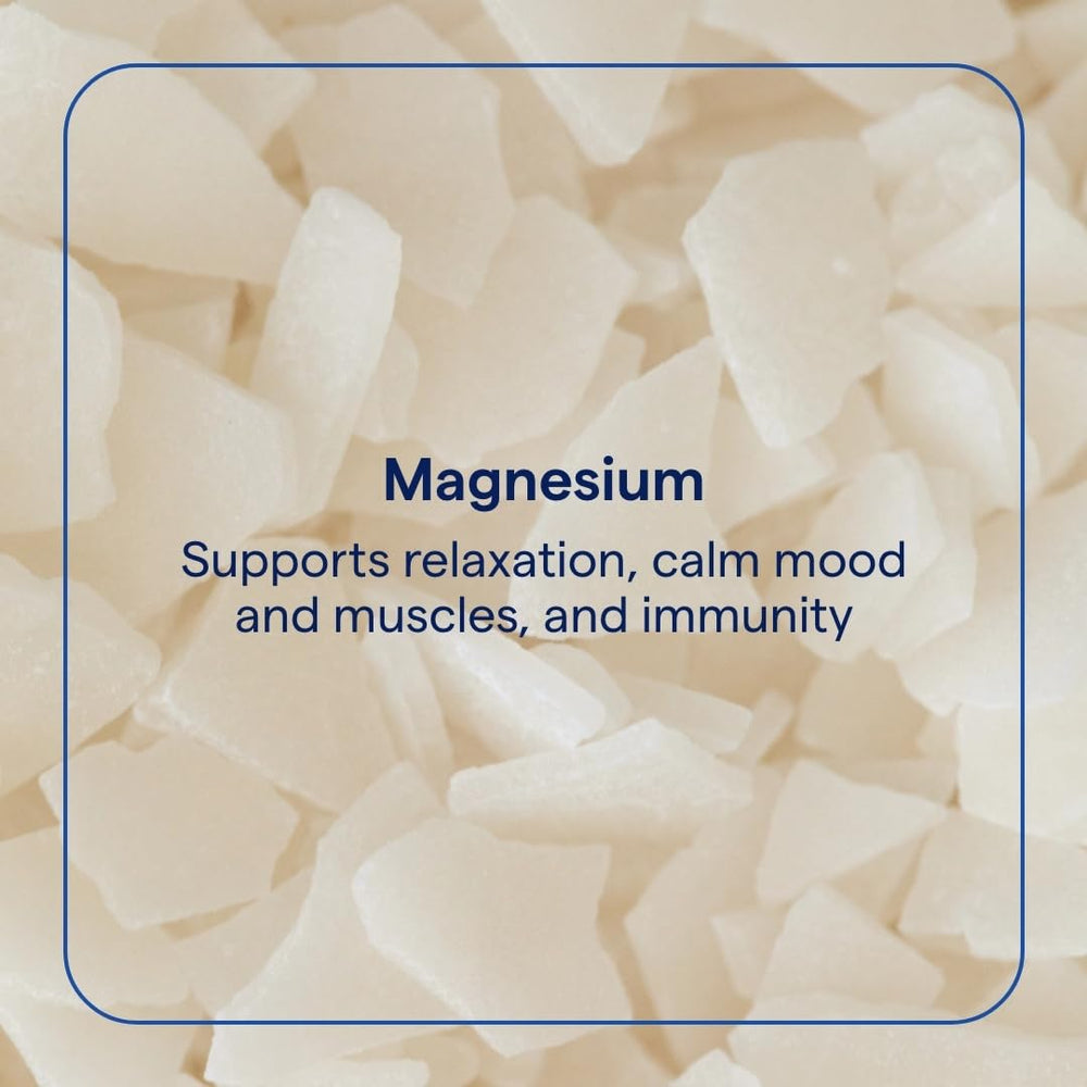 Trace Minerals Magnesium Flakes promote softer, nourished skin after a gentle soak.