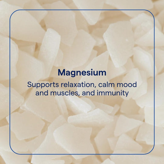 Trace Minerals Magnesium Flakes promote softer, nourished skin after a gentle soak.