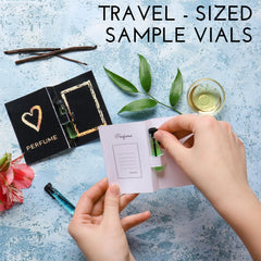 Tradeberry sampler collection display shows variety for exploring signature scents