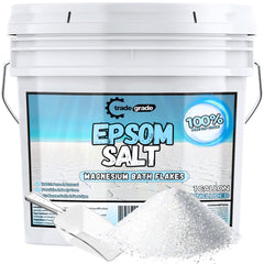 Trade Grade Epsom Salt bath soak crystals for a relaxing, additive-free soak.