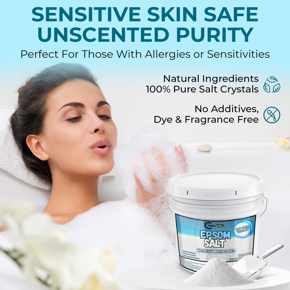 Trade Grade Epsom Salt fragrance-free formula stays true to crystals.