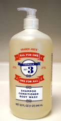 Trader Joe's Formula No.3 packaging close-up, multipurpose 32 oz bottle for everyday use