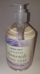 Trader Joe's Lavender Chamomile Hand Soap bottle with calming floral scent