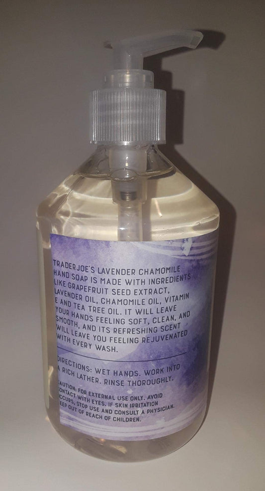 Trader Joe's Lavender Chamomile Hand Soap lather showing soft cleansing action